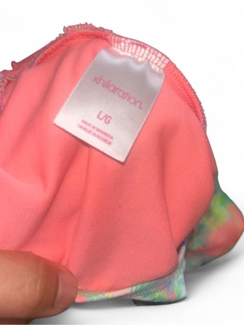 Xhilaration Girls' Palm-Print One-Piece Swimsuit - Pink, Green, Blue - Picture 4 of 4